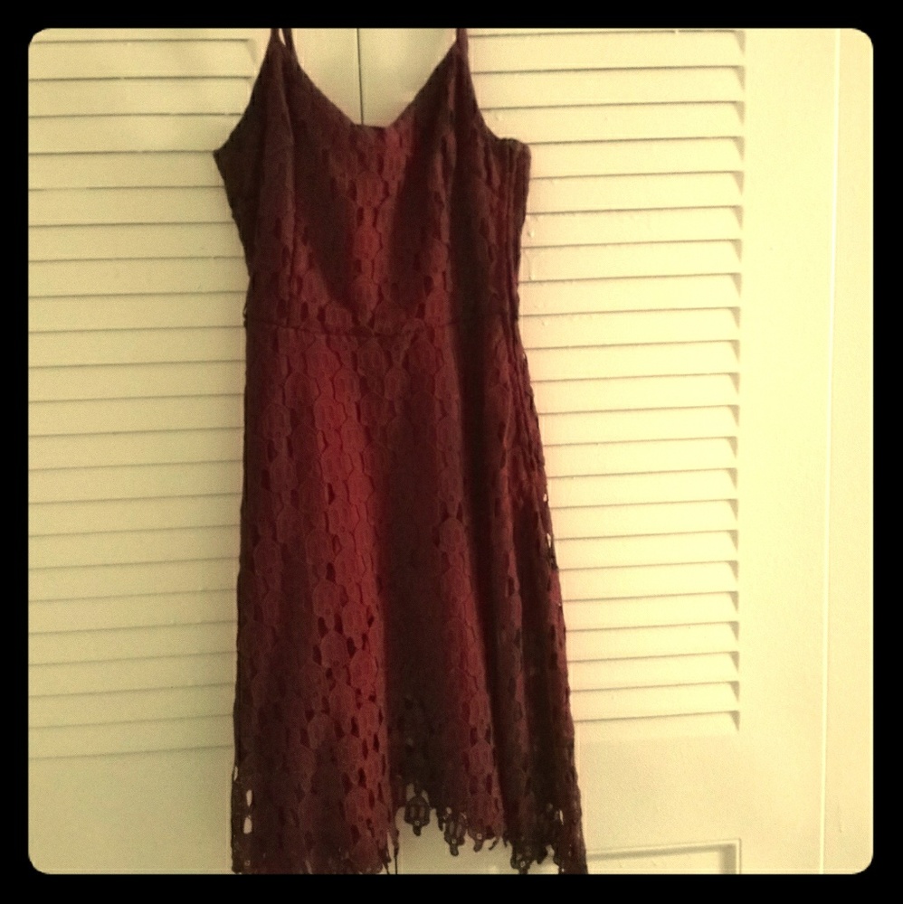 Hot Topic Red Skull Lace Skater Dress